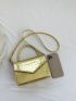 Crocodile Embossed Square Bag Metallic Funky PU