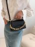 Chain Decor Square Bag PU Flap