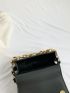 Chain Decor Square Bag PU Flap