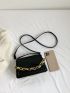Chain Decor Square Bag PU Flap