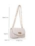 Mini Metal Decor Flap Square Bag Quilted Pattern