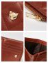 Quilted Small Wallet Fox Decor PU