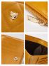 Quilted Small Wallet Fox Decor PU