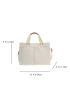 Pocket Front Shopper Bag White