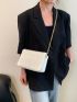 Small Ruched Bag Chain Strap Solid Color Pu