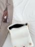 Small Ruched Bag Chain Strap Solid Color Pu