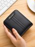 Letter Graphic Small Wallet PU Black