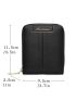 Letter Graphic Small Wallet PU Black