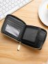 Letter Graphic Small Wallet PU Black