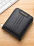 Letter Graphic Small Wallet PU Black