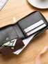 Letter Graphic Small Wallet PU Black
