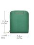 Letter Graphic Small Wallet PU Green