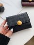 Crocodile Embossed Small Wallet PU Black