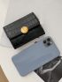 Crocodile Embossed Small Wallet PU Black