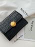 Crocodile Embossed Small Wallet PU Black
