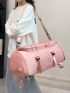 Buckle Decor Travel Bag Pink Sporty