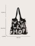 Letter Graphic Crochet Bag Vacation