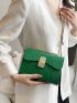 Mini Square Bag Crocodile Embossed Twist Lock PU