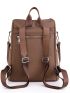 Zip Front Classic Backpack Brown