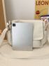 Letter Patch Decor Messenger Bag Adjustable Strap Fashionable Casual Style