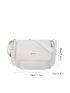 Letter Patch Decor Messenger Bag Adjustable Strap Fashionable Casual Style