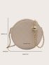 Mini Circle Bag Embossed Detail PU