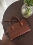 Mini Square Bag Brown PU