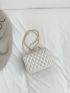 Mini Square Bag Quilted Chain Flap PU