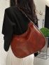 Large Capacity Hobo Bag PU Vintage