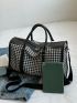Houndstooth Pattern Travel Bag For Travel