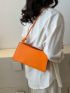 Neon Orange Square Bag PU Letter Detail Funky