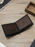 Letter Graphic Small Wallet Bifold Black Vintage