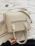 Litchi Embossed Square Bag With Bag Charm PU