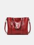 Minimalist Shoulder Tote Bag Buckle Double Handle PU