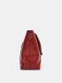Minimalist Shoulder Tote Bag Buckle Double Handle PU