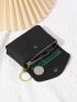 Litchi Embossed Snap Button Coin Purse