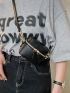 Mini Bucket Bag Zip Front PU Black