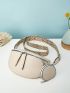 Litchi Embossed Fanny Pack With Coin Purse Chevron Strap Fashionable PU, Mothers Day Gift For Mom