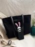 Large Capacity Shoulder Tote Bag Cute Cartoon Rabbit Print