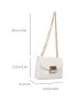 Mini Flap Square Bag Crocodile Embossed Metal Decor