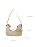 Plaid Pattern Hobo Bag Fashionable Button Detail Flap PU