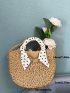 Small Straw Bag Vacation Twilly Scarf Decor Drawstring Polyester For Beach