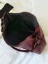 Large Vintage Shoulder Bag Stitch Detail Hobo Bag