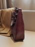 Large Vintage Shoulder Bag Stitch Detail Hobo Bag