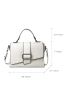 Medium Square Bag Buckle Decor Crocodile Embossed