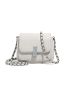 Mini Square Bag Chain Strap Crocodile Embossed