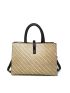 Braided Pattern Tote Bag Double Handle
