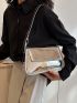 Minimalist Baguette Bag Flap Metallic Funky
