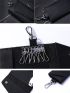 Minimalist Key Case Genuine Leather Black