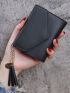 Tassel Decor Small Wallet Trifold PU